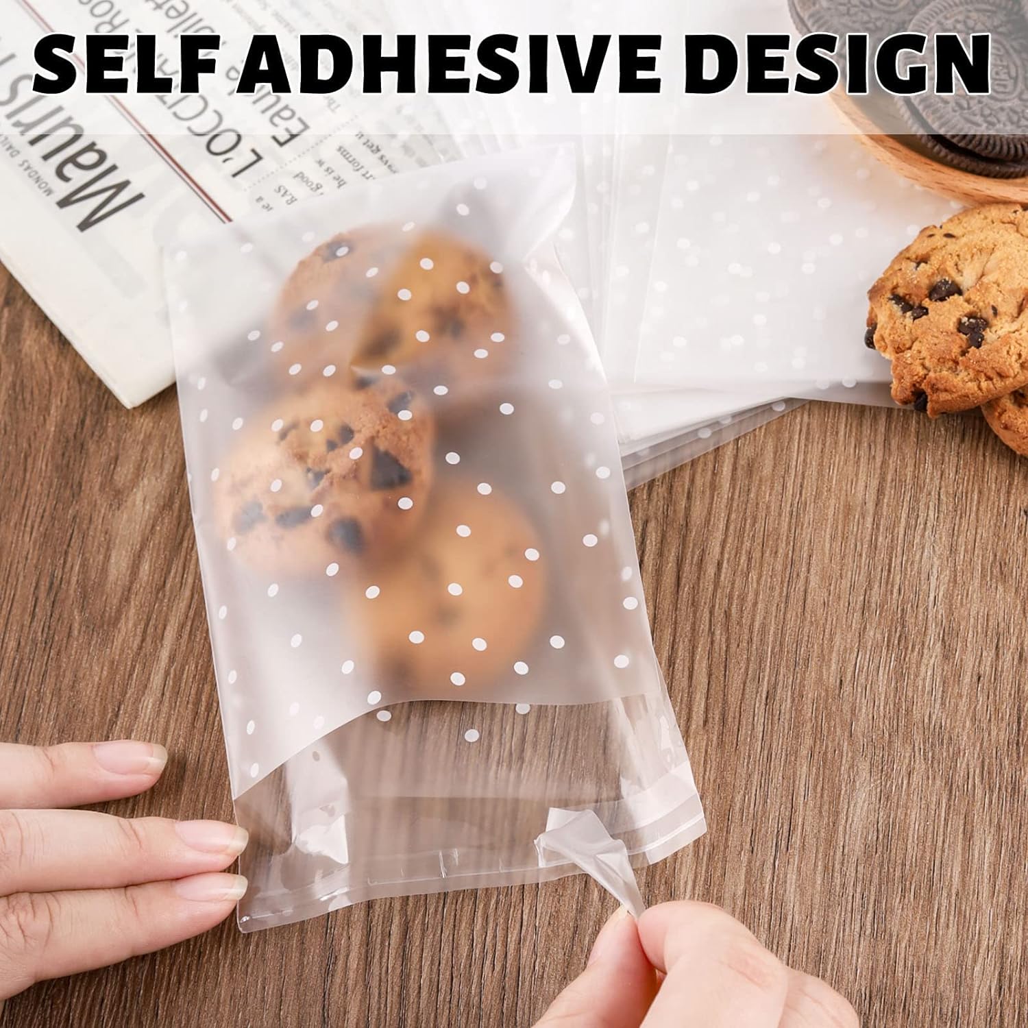 Self Sealing Cellophane Bags, Cookie Bags, Gift Giving Treat Bags, Gift Bag -Pack of 200 (4 Self Sealing Cellophane Bags, Cookie Bags, Gift Giving Treat Bags, Gift Bag -Pack of 200 (4